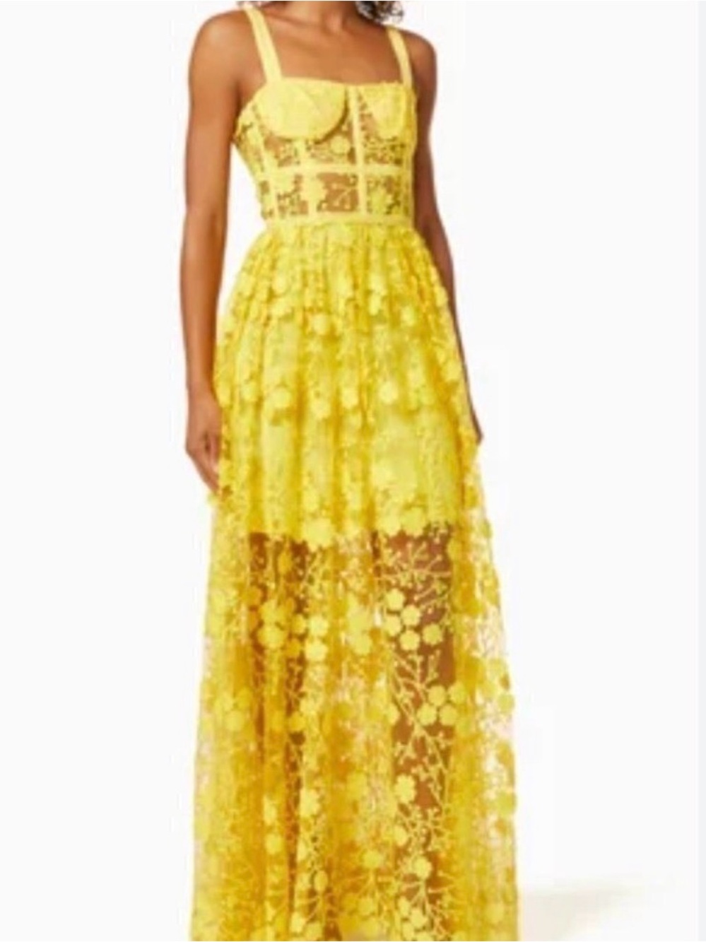 Bronx and Banco Yellow Lace Dress